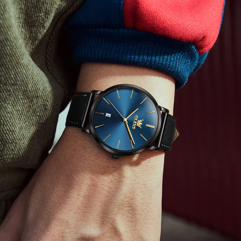 OLEVS OP-5869 Cafe Azul Negro