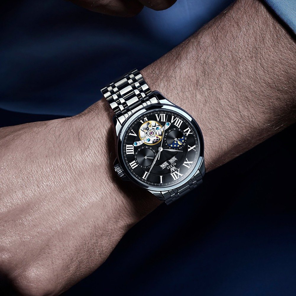 OLEVS OP-7013 Acero - Plata Negro